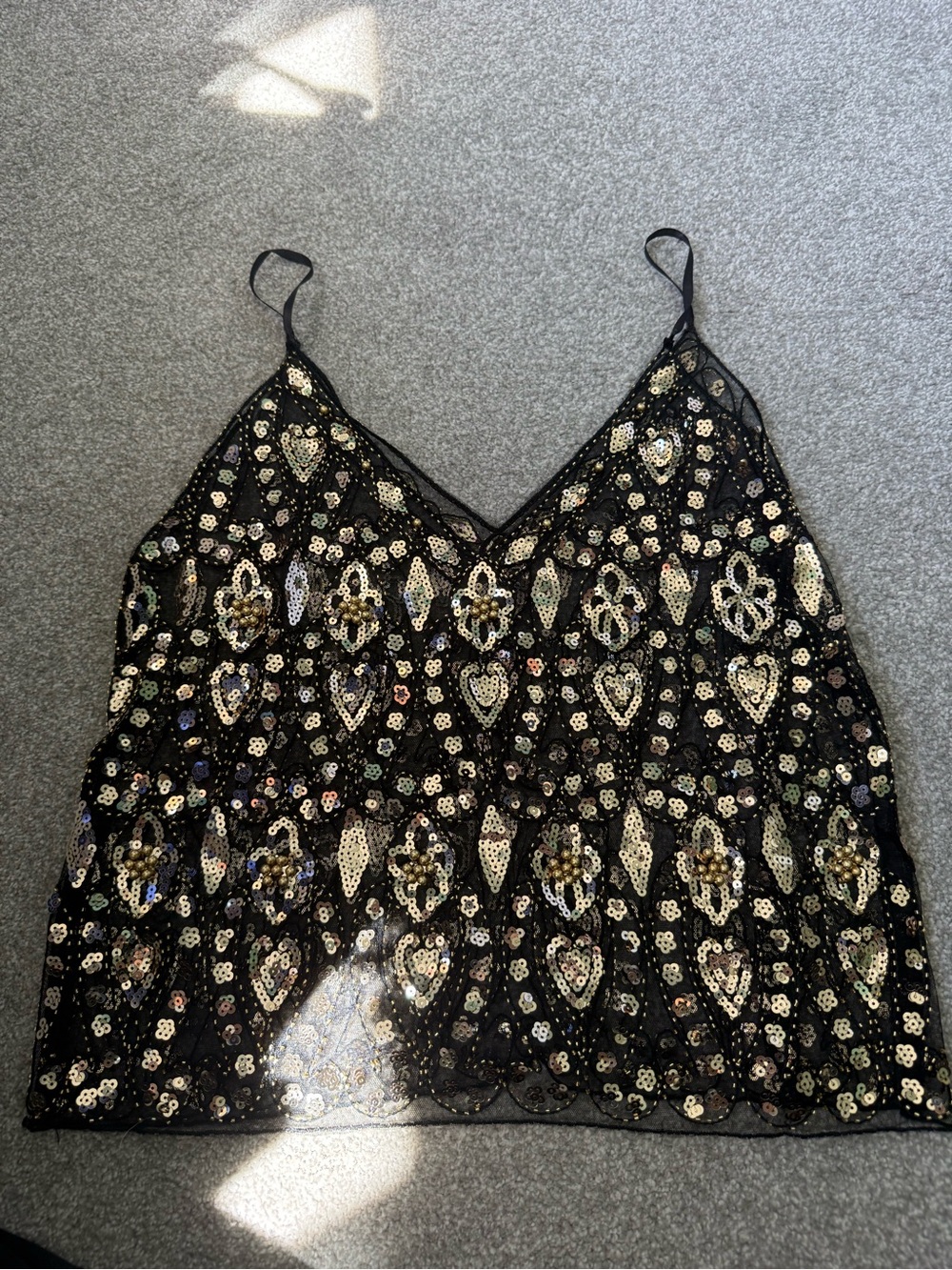 Women’s Black Sequin Camisole Top